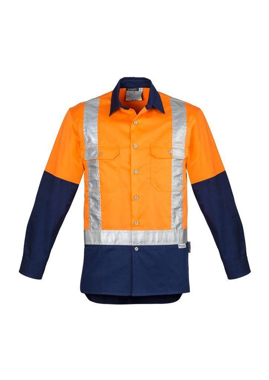 Wholesale ZW124 Hi Vis Spliced Industrial Shirt - Shoulder Taped Printed or Blank