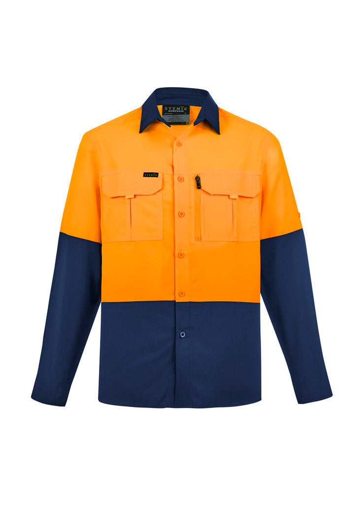 Wholesale ZW468 Syzmik Mens Hi Vis Outdoor L/S Shirt Printed or Blank