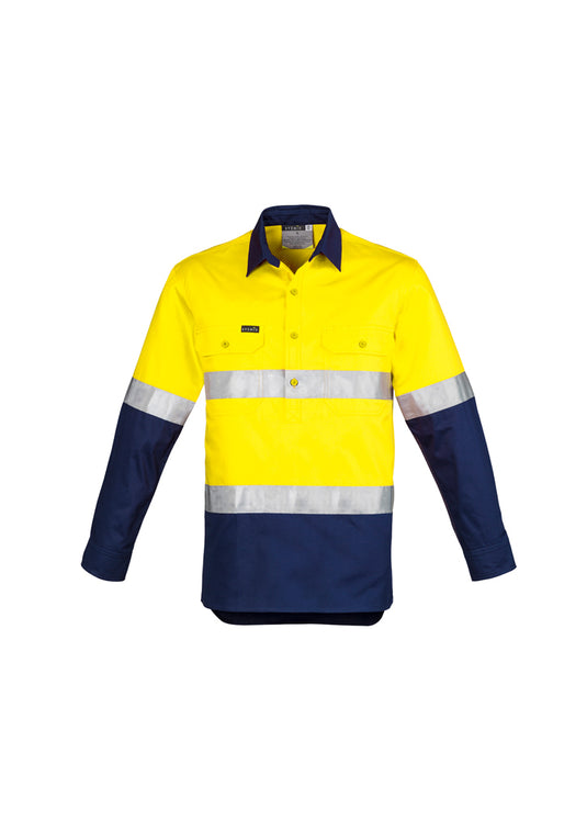 Wholesale ZW550 Syzmik Mens Hi-Vis Closed Front Long sleeve - Hoop Taped Printed or Blank