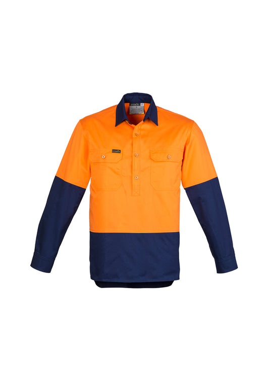 Wholesale ZW560 Syzmik Mens Hi Vis Closed L/S Shirt Printed or Blank