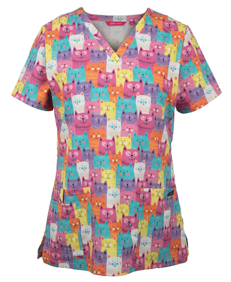 Load image into Gallery viewer, 4STP1 JB&#39;s Ladies Scrub Top Printed
