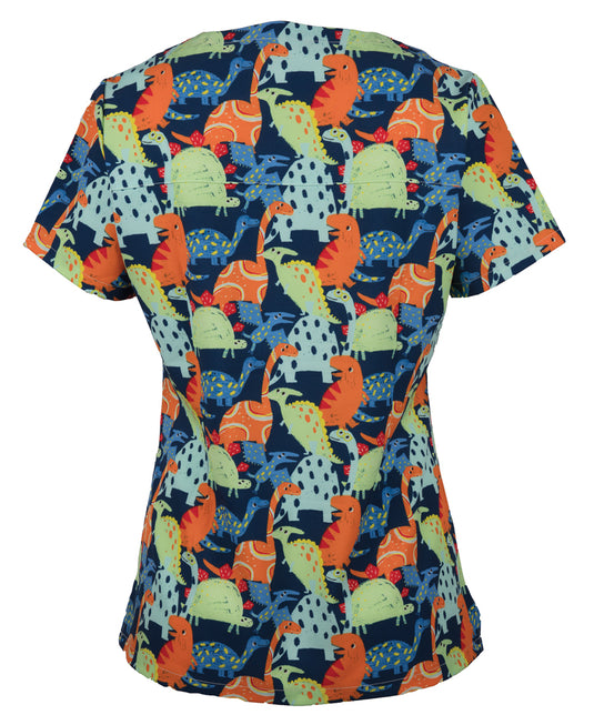 4STP1 JB's Ladies Scrub Top Printed