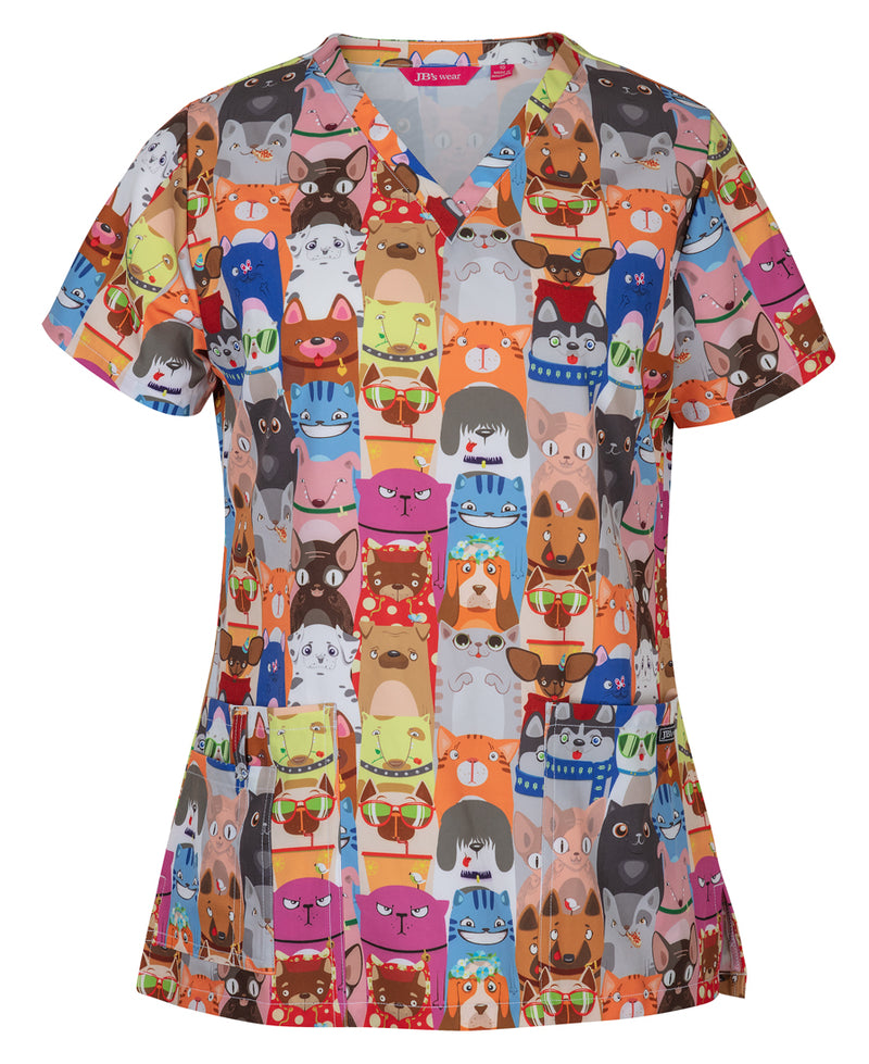 Load image into Gallery viewer, 4STP1 JB&#39;s Ladies Scrub Top Printed
