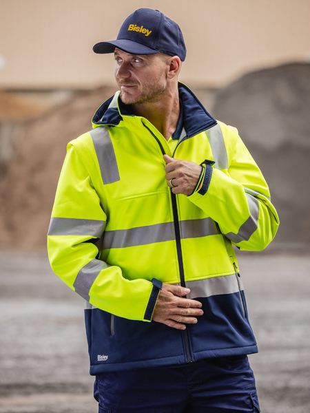 Load image into Gallery viewer, BJ6078T Bisley Taped Two Tone Hi Vis 3 In 1 Soft Shell Jacket
