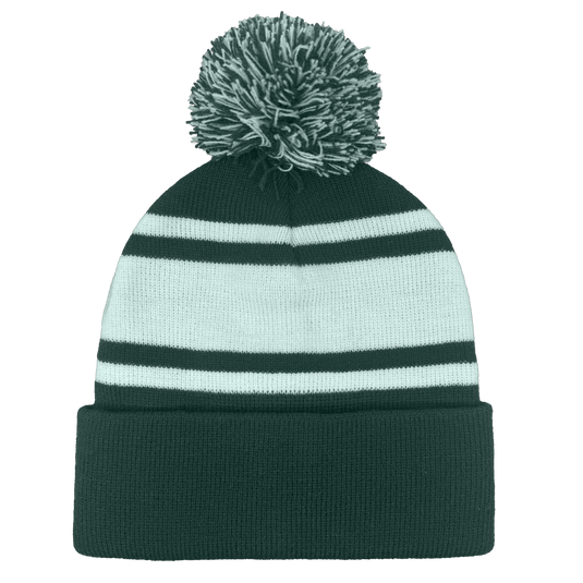 B1900 Headwear24 Cuffed Knitted Pom Pom Beanie