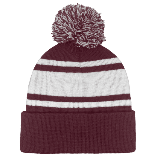 B1900 Headwear24 Cuffed Knitted Pom Pom Beanie