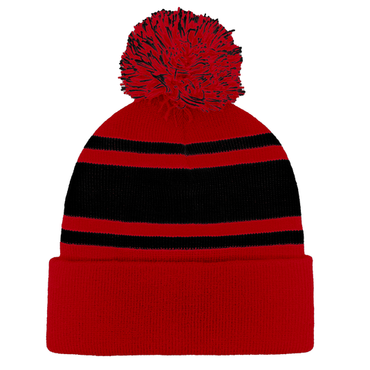 B1900 Headwear24 Cuffed Knitted Pom Pom Beanie