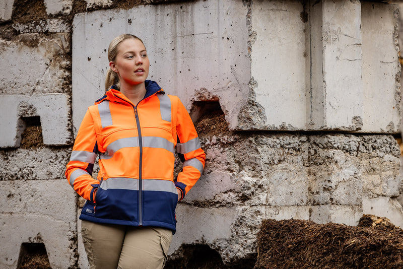 Load image into Gallery viewer, BJL6078T Bisley Womens Taped Two Tone Hi Vis 3-In-1 Soft Shell Jacket
