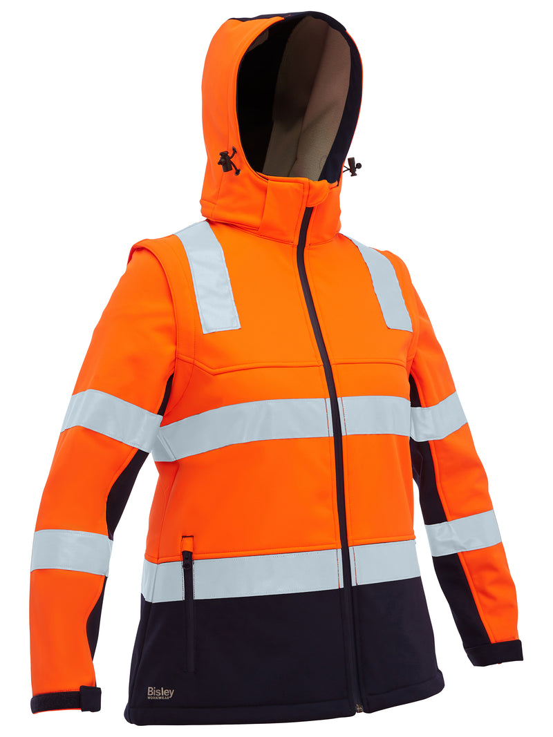 Load image into Gallery viewer, BJL6078T Bisley Womens Taped Two Tone Hi Vis 3-In-1 Soft Shell Jacket
