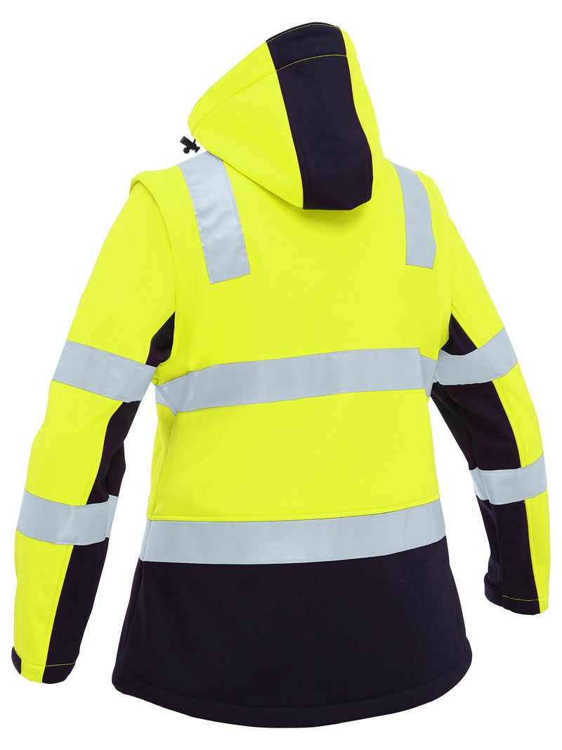 Load image into Gallery viewer, BJL6078T Bisley Womens Taped Two Tone Hi Vis 3-In-1 Soft Shell Jacket

