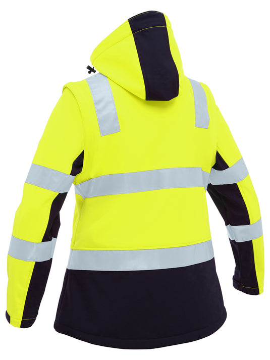 BJL6078T Bisley Womens Taped Two Tone Hi Vis 3-In-1 Soft Shell Jacket
