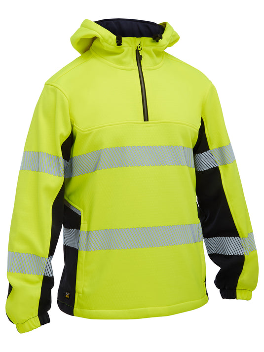 BK6571T Bisley Flex & Move Hi Vis Taped Liquid Repellent Fleece Hoodie