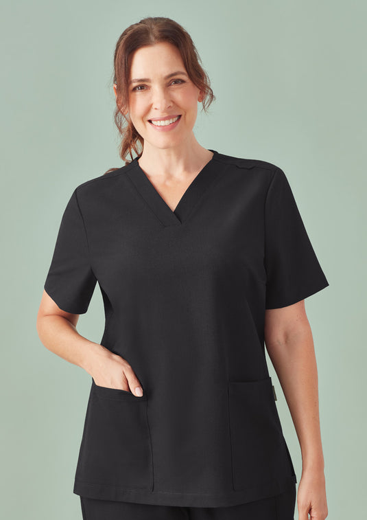 CU543LS BizCare Womens Pulse V-Neck Scrub Top in Black – Dori Apparel NZ