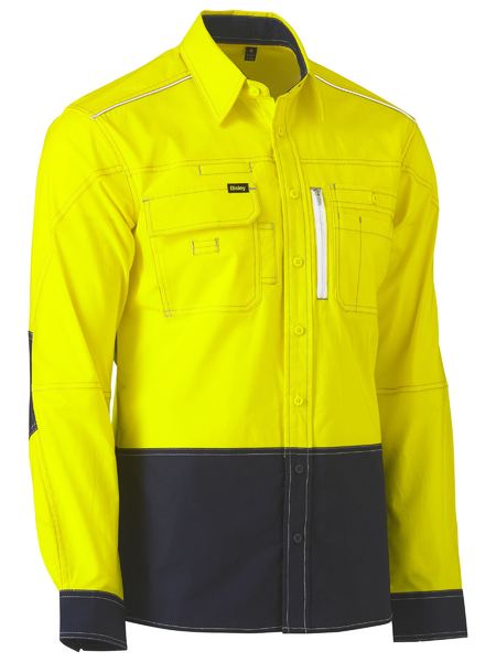 Load image into Gallery viewer, Wholesale BS6177 Bisley Flex &amp; Move™ Hi Vis Utility Shirt Printed or Blank
