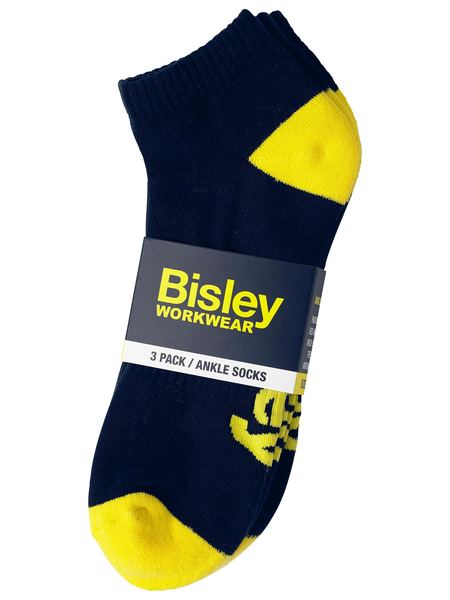 Wholesale BSX7215 Bisley Ankle Socks - 3 Pack Printed or Blank