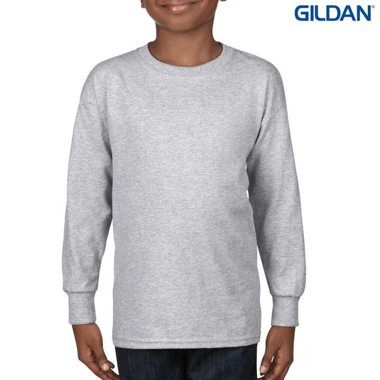 Wholesale 5400B Gildan Heavy Cotton Youth Long Sleeve T-Shirt Printed or Blank