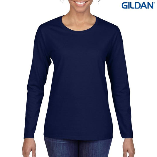 Wholesale 5400L Gildan Heavy Cotton Ladies Long Sleeve T-Shirt Printed or Blank