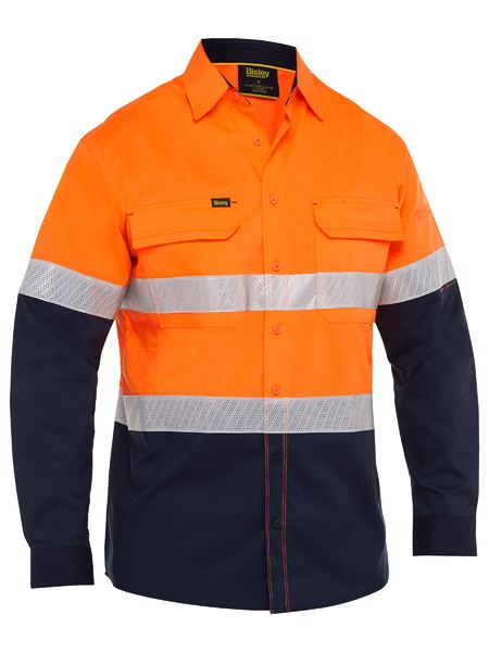 Load image into Gallery viewer, BS6491T Bisley X Airflow™ Hi vis Taped Stretch Ripstop Shirt
