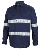 Wholesale 6HWCT JB's CLOSE FRONT L/S 150G WORK SHIRT REFLECTIVE TAPE Printed or Blank