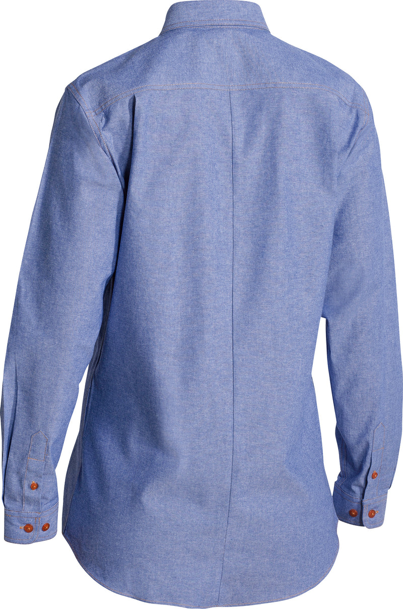 Load image into Gallery viewer, Wholesale B76407L Bisley Womens Chambray Shirt - Long Sleeve Printed or Blank
