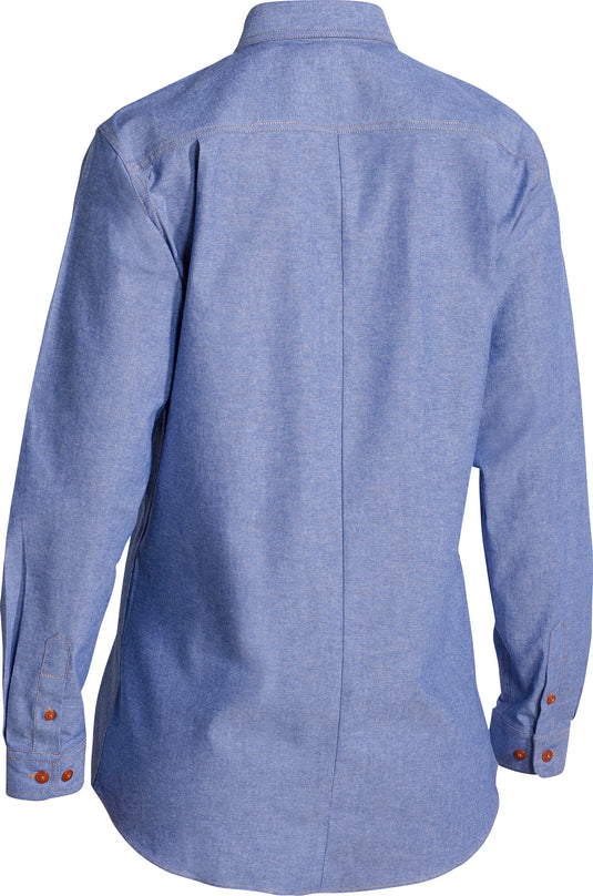 Wholesale B76407L Bisley Womens Chambray Shirt - Long Sleeve Printed or Blank