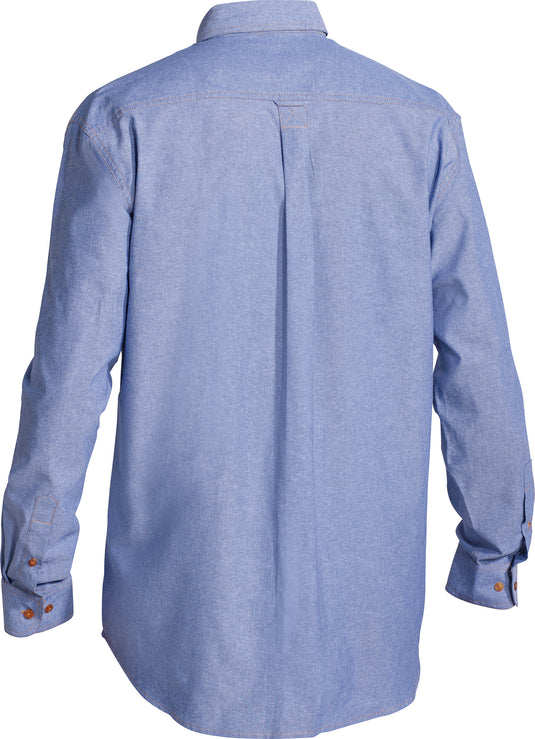 Wholesale B76407 Bisley Chambray Shirt - Long Sleeve Printed or Blank