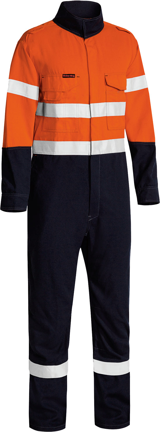Load image into Gallery viewer, Wholesale BC8186T Bisley Tencate Tecasafe® Plus 580 Taped Two Tone Hi Vis Lightweight FR Non Vented Engineered Coverall - Regular Printed or Blank
