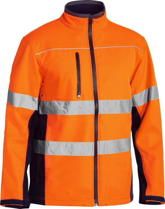 Load image into Gallery viewer, Wholesale BJ6059T Bisley Softshell Jacket With 3M Reflective Tape Printed or Blank
