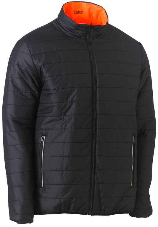 Wholesale BJ6350HT Bisley Taped Hi Vis Reversible Puffer Jacket Printed or Blank