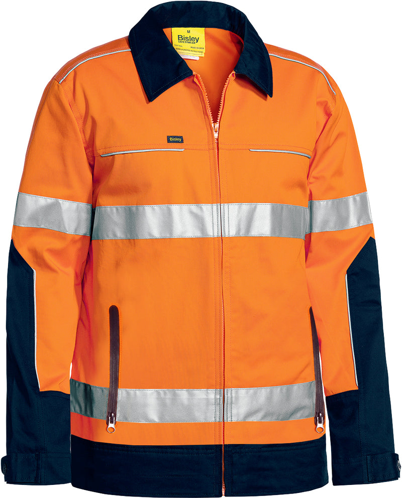 Load image into Gallery viewer, Wholesale BJ6917T Bisley 3M Taped Two Tone Hi Vis Liquid Repellent Cotton Drill Jacket Printed or Blank
