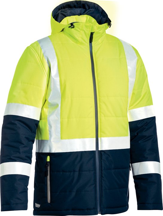 Load image into Gallery viewer, Wholesale BJ6929HT Bisley Taped Two Tone Hi Vis Puffer Jacket Printed or Blank
