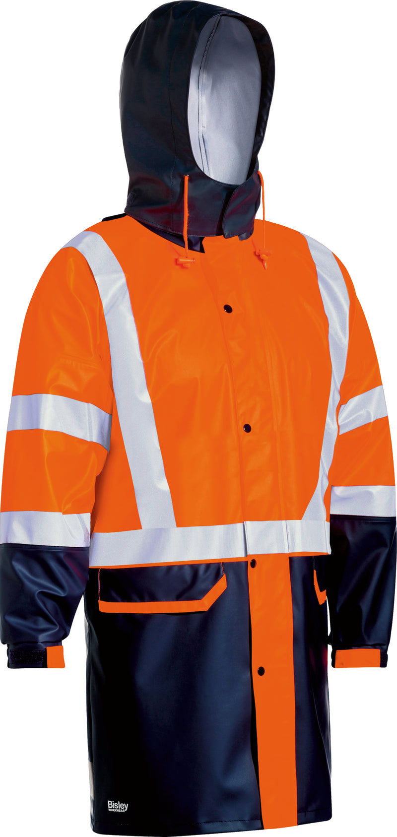 Load image into Gallery viewer, Wholesale BJ6935HT Bisley Taped Two Tone Hi Vis Stretch Pu Rain Coat Printed or Blank
