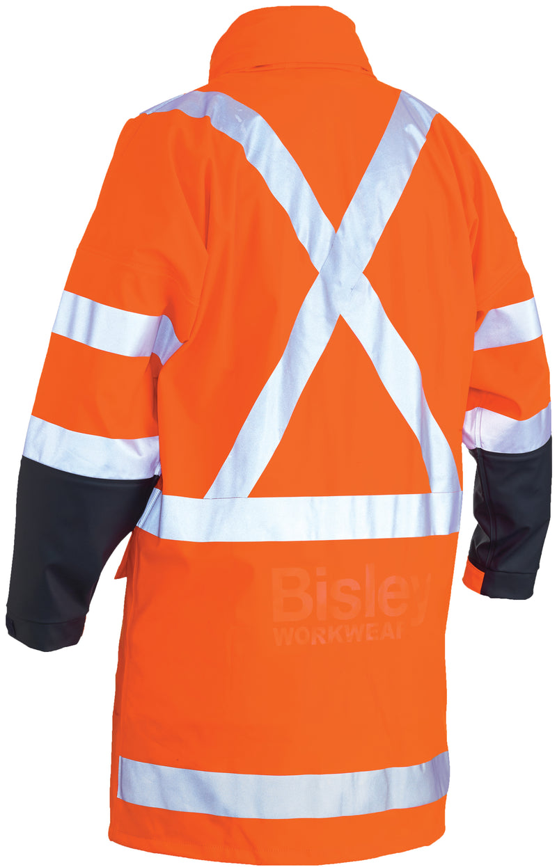 Load image into Gallery viewer, Wholesale BJ6955XT Bisley TTMC-W 3M Taped Two Tone Hi Vis Stretch Pu Rain Coat Printed or Blank
