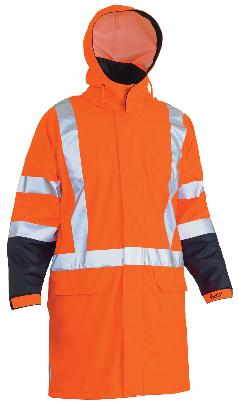 Load image into Gallery viewer, Wholesale BJ6955XT Bisley TTMC-W 3M Taped Two Tone Hi Vis Stretch Pu Rain Coat Printed or Blank
