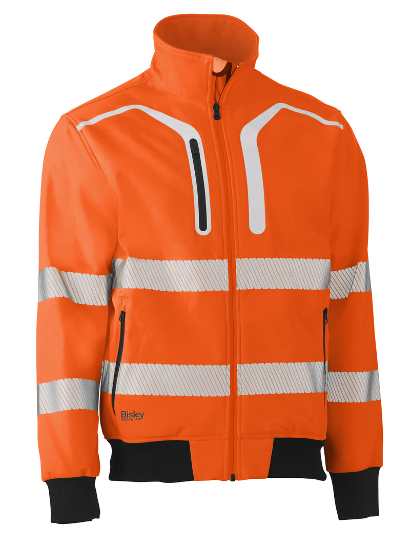 Load image into Gallery viewer, Wholesale BJ6979T Bisley Taped Hi Vis Soft Shell Bomber Jacket Printed or Blank

