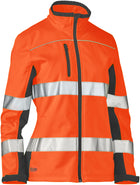 Wholesale BJL6059T Bisley Womens Taped Two Tone Hi Vis Softshell Jacket Printed or Blank