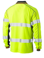 Wholesale BK6219T Bisley Taped Two Tone Hi Vis Polyester Mesh Long Sleeve Polo Shirt Printed or Blank