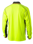 Wholesale BK6219 Bisley Two Tone Hi Vis Polyester Mesh Long Sleeve Polo Shirt Printed or Blank
