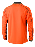 Wholesale BK6219 Bisley Two Tone Hi Vis Polyester Mesh Long Sleeve Polo Shirt Printed or Blank