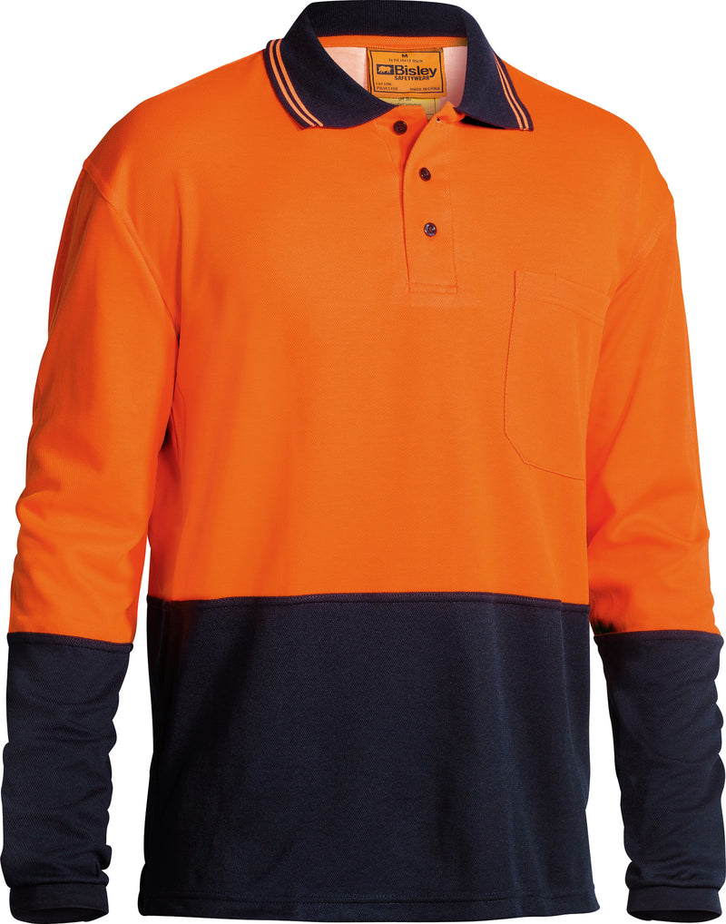 Load image into Gallery viewer, Wholesale BK6234 Bisley 2 Tone Hi Vis Polo Shirt - Long Sleeve Printed or Blank
