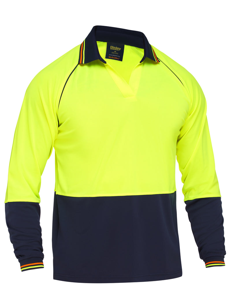 Load image into Gallery viewer, Wholesale BK6440 BISLEY TWO TONE HI VIS LONG SLEEVE POLO Printed or Blank
