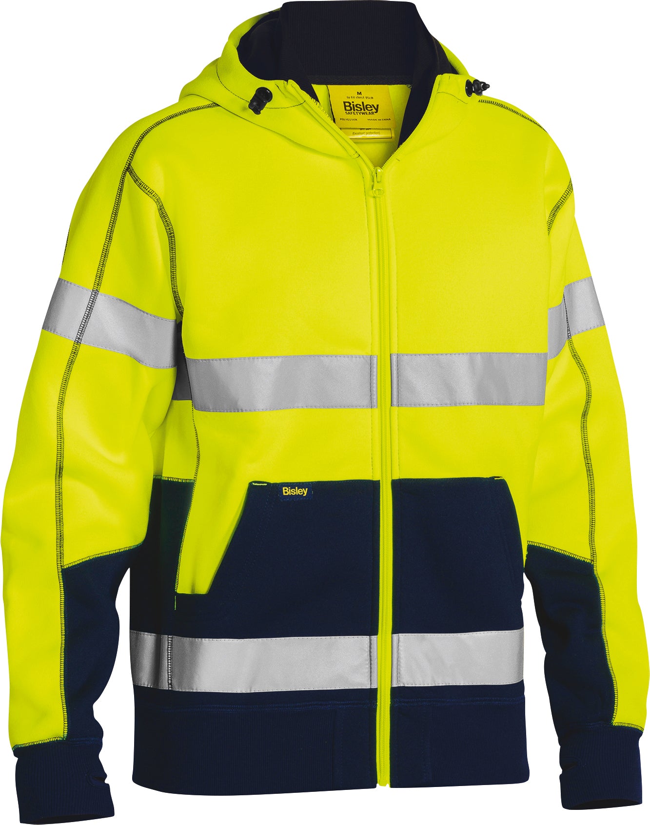 Wholesale BK6819T Bisley Taped Hi Vis Fleece Hoodie Printed or Blank