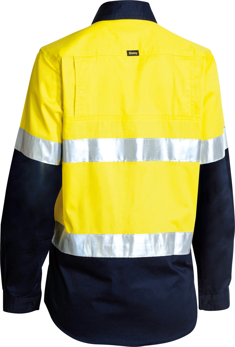 Load image into Gallery viewer, Wholesale BL6896 Bisley Womens 3M Taped Two Tone Hi Vis Cool Light Weight Shirt - Long Sleeve Printed or Blank
