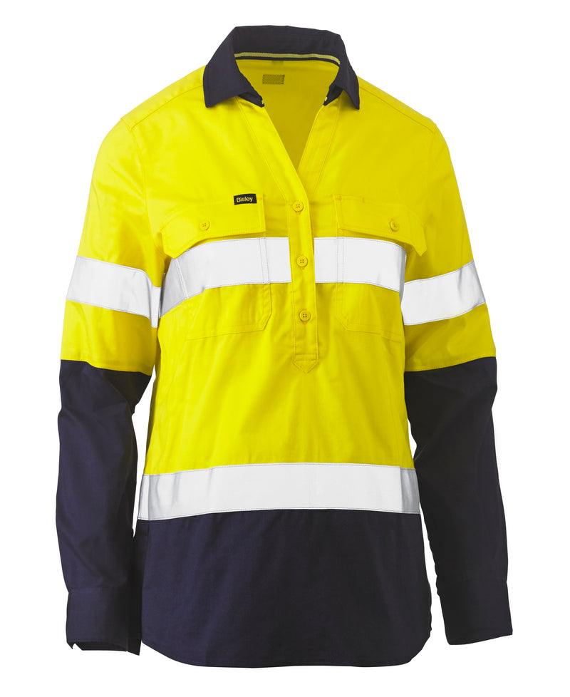 Load image into Gallery viewer, Wholesale BLC6064T Bisley Womens Taped Hi Vis Stretch V-Neck Shirt Printed or Blank
