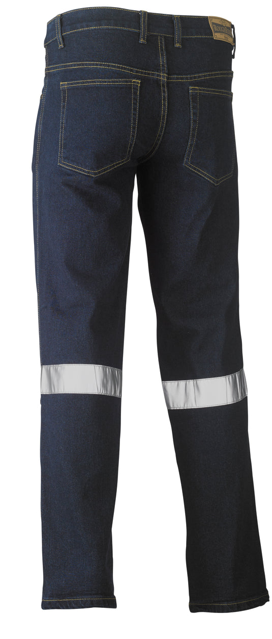 Wholesale BP6712T Bisley 3M Taped Rough Rider Stretch Denim Jeans - Regular Printed or Blank
