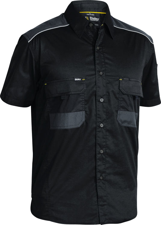Wholesale BS1133 Bisley Flex & Move™ Mechanical Stretch Shirt - Short Sleeve Printed or Blank