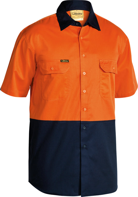 Wholesale BS1895 Bisley 2 Tone Cool Lightweight Drill Shirt - Short Sleeve Printed or Blank
