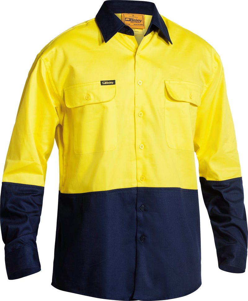 Load image into Gallery viewer, Wholesale BS6267 Bisley 2 Tone Hi Vis Drill Shirt - Long Sleeve Printed or Blank
