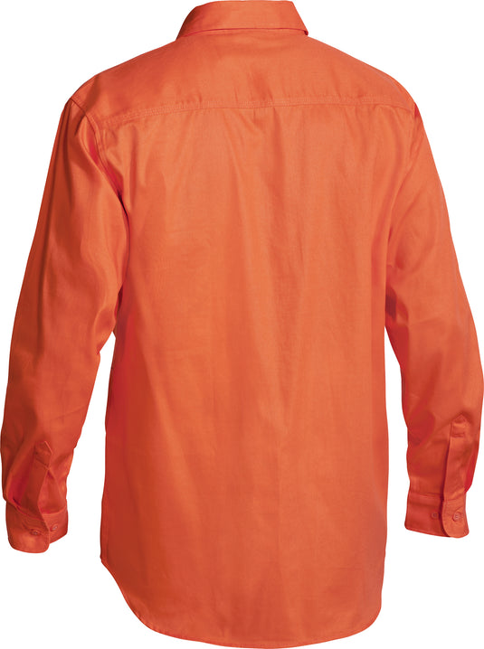Wholesale BS6339 Bisley Hi Vis Mens Drill Shirt - Long Sleeve Printed or Blank