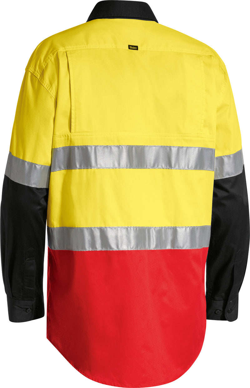 Load image into Gallery viewer, Wholesale BS6697T Bisley 3M Taped Hi Vis Cool Lightweight Three Tone Long Sleeve Shirt Printed or Blank
